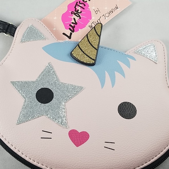 Betsey Johnson Handbags - NEW Betsey Johnson Pink Unicorn Kitten Coin Purse